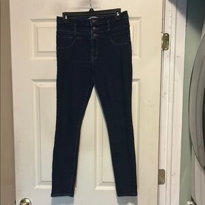 Refuge High-Waisted Triple-Button Skinny Jeans Size 10